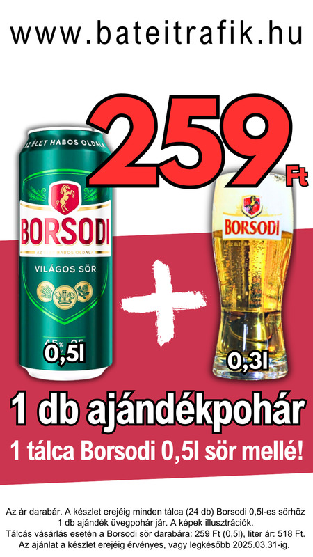 borsodi 259 pohár